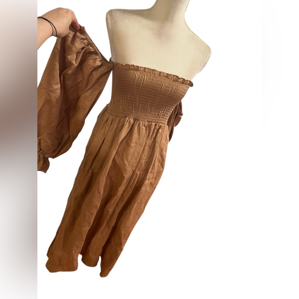 Petal & Pup Tan Long Sleeve Dress - Picture 2 of 6
